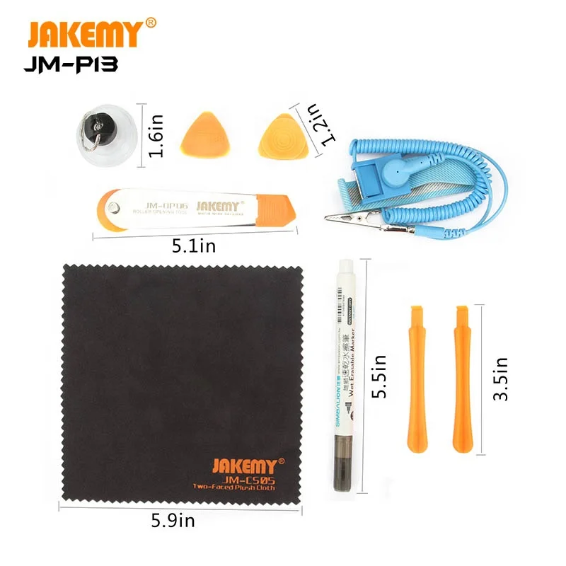 JAKEMY Hot Selling Mini Screwdriver Set with Hex Slotted U-shape Triangle Bits in Oxford Bag for DIY Repair