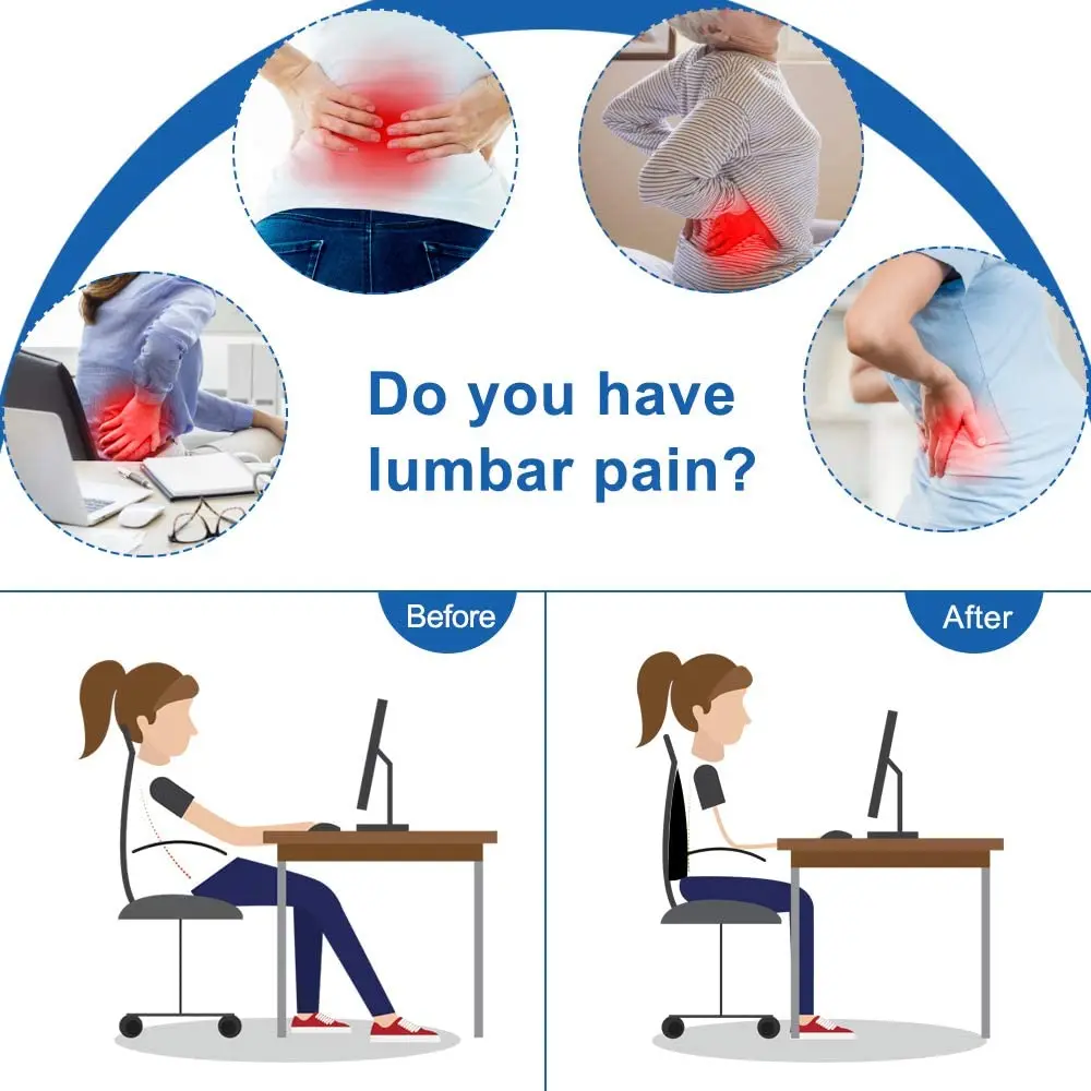 Car Seat Cooling Gel Back Cushion Memory Foam Back Support Cushion  Lower Back Pain Pillow for Body Relax