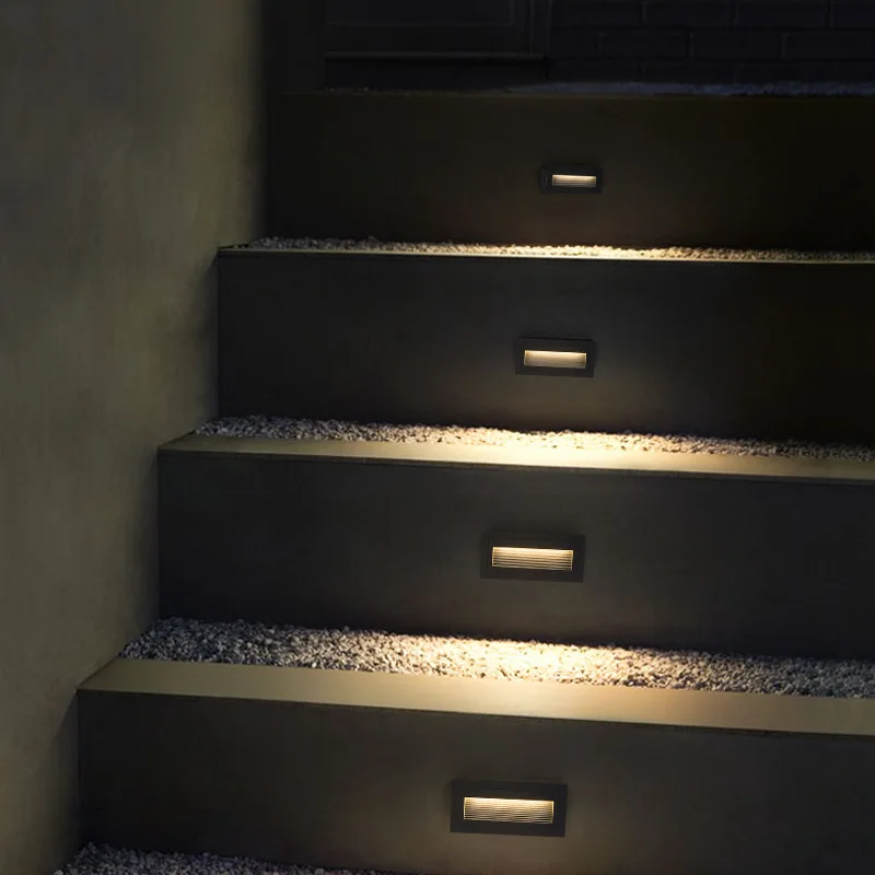 Outdoor Stair Light Modern Style Aluminum IP65 Led Recessed Light Step Ramp Lighting