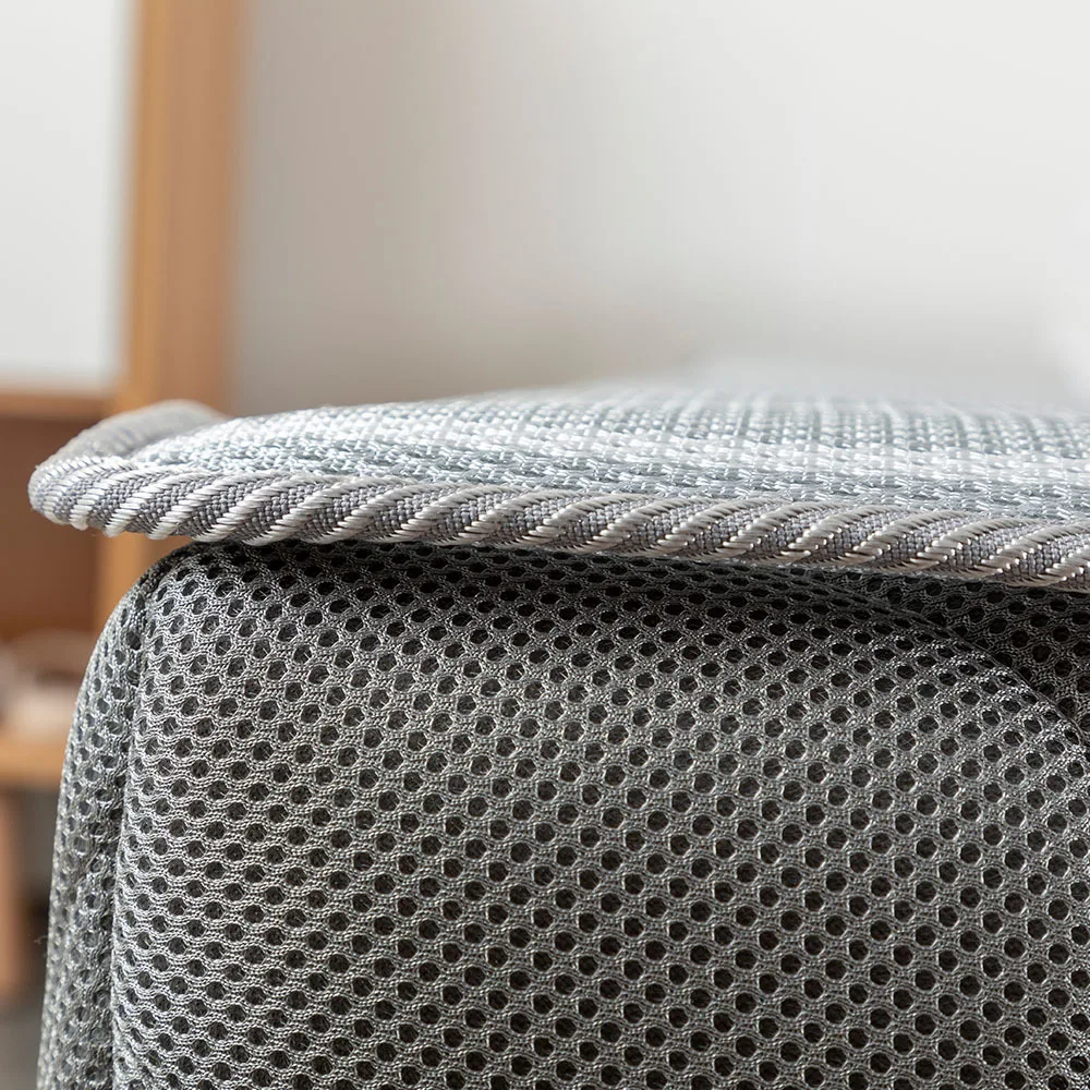 High Quality Light Gray Foldable 3D Mesh Spacer Cooling Breathable Mattress Bed Topper Pad