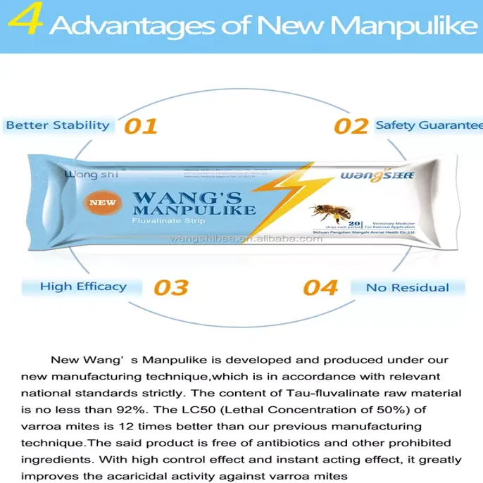 Продажа с завода Wangshi, 20 полосок в упаковке, новая лента флувалината, похожая на мангуру, для обработки клещей варроа