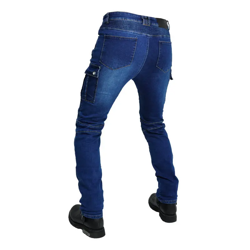 New Vintage Green Biker Workwear Multi-Pocket Fall-Proof Motorcycle Riding Pants for Men