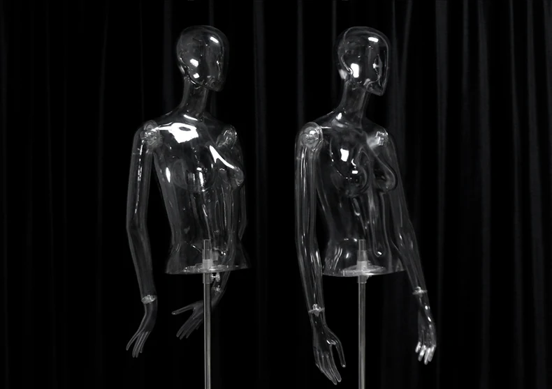 New Design clear Plastic Women Upper Body Transparent Mannequin Torso for Show
