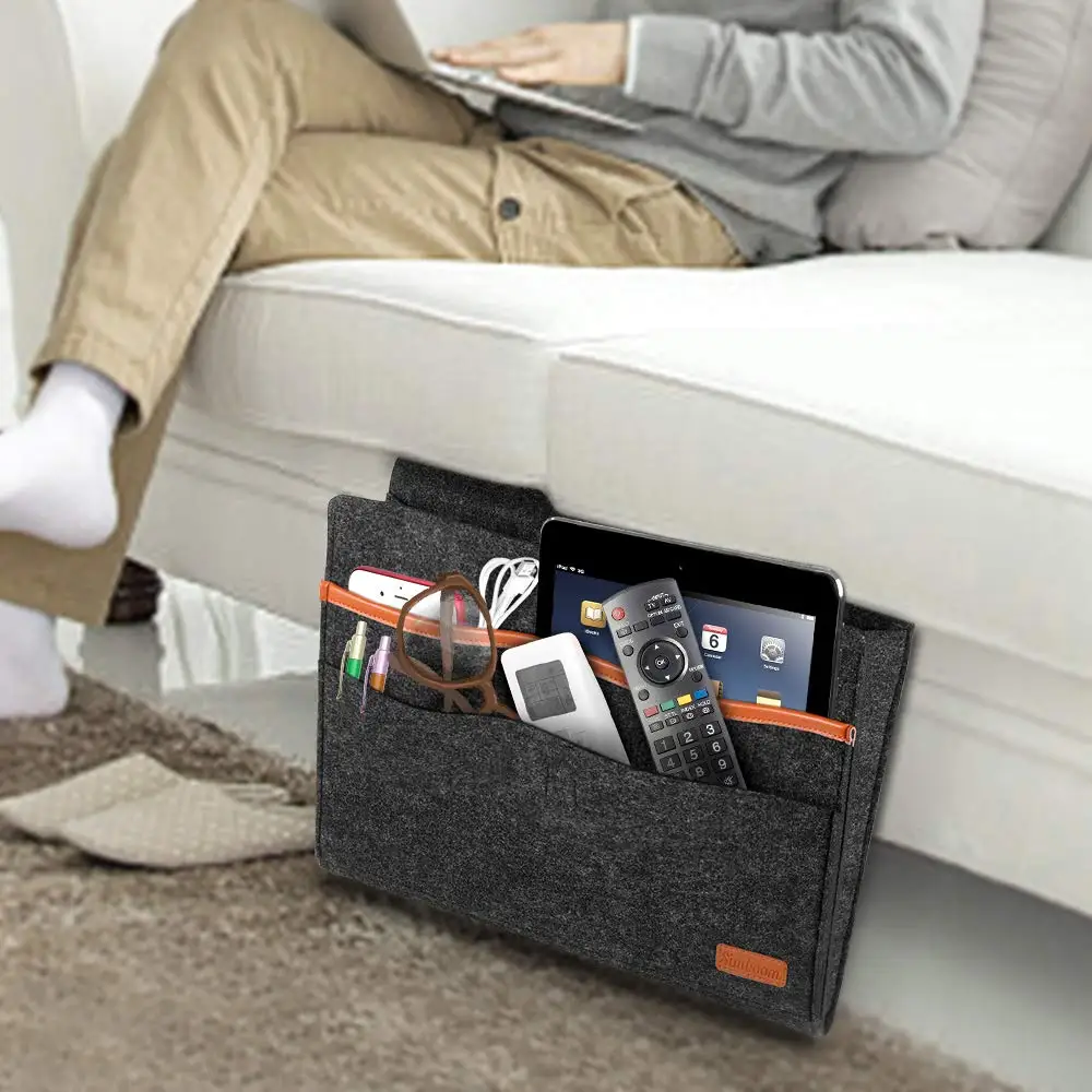 Home Sofa Desk Bedside Caddy Storage Organizer Felt Magazine Holder