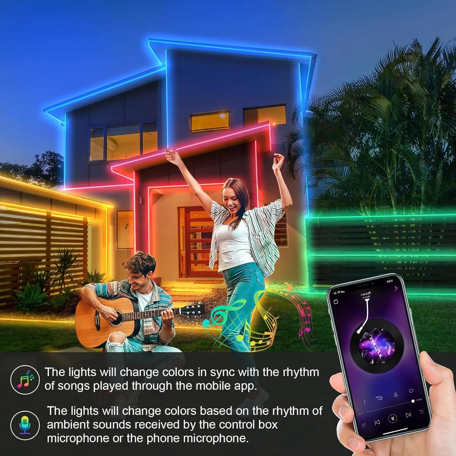60FT100FT RGB Светодиодные полосы света водонепроницаемый стабильная Надежная производительность красочные RGBIC светодиодные набор