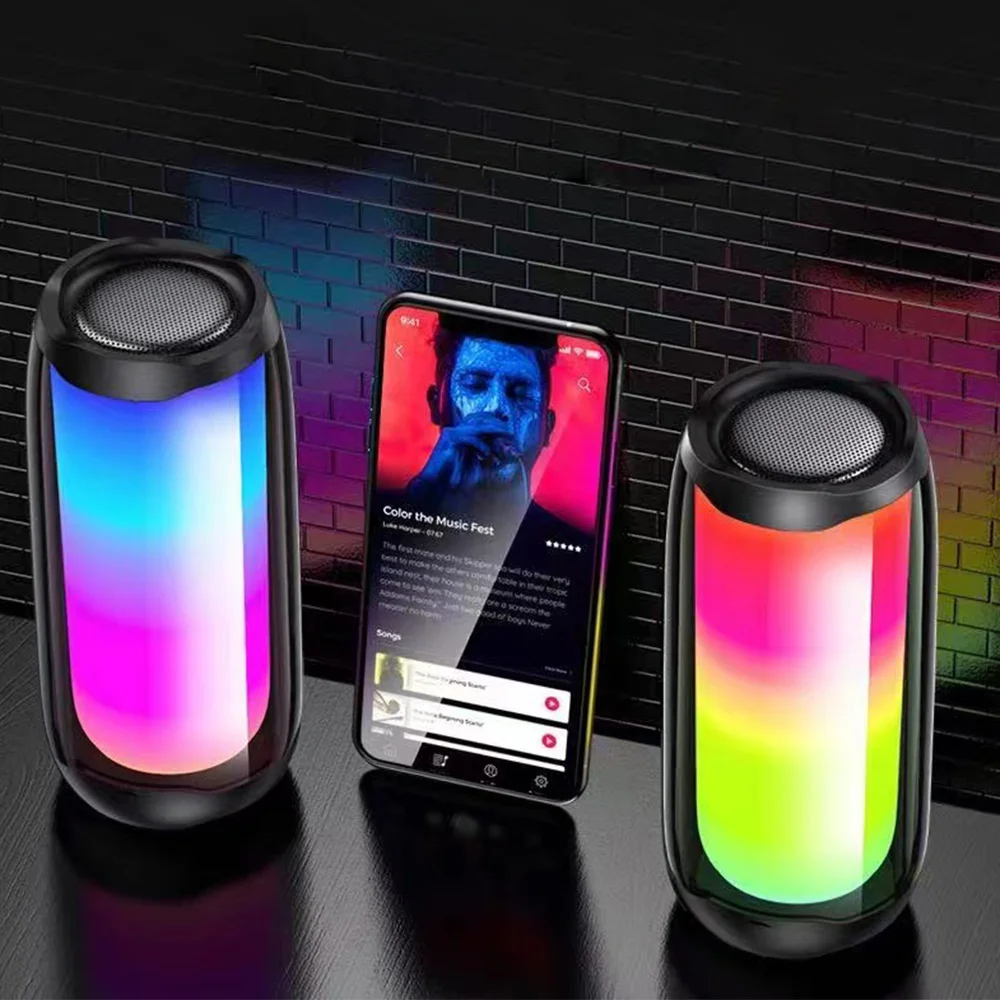 Most Popular Cheap Price RGB Lighting Speaker Wireless Aux Usb TF FM Radio Super Bass Loud Portable Mini Speaker
