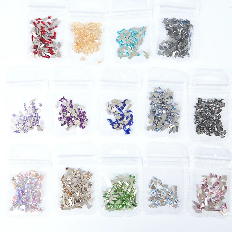 Wholesale nail glass Rhinestone multi shape set AB color transparent crystal charm color flat bottom drill nail decoration