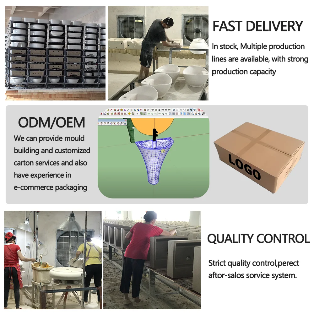 BTO Bathroom Sanitary Unique Pedestal Basin Free standing basin for Construction Industries