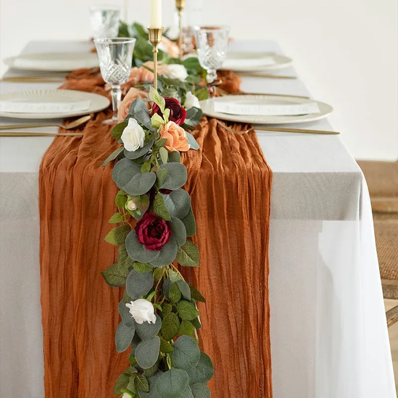 custom cheesecloth christmas table runners terracotta wedding table runner