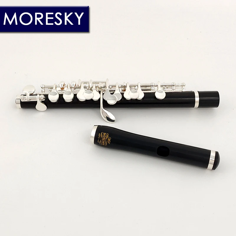 MORESKY Ebony Piccolo C Key Cupronickel Half-size Flute Silver Plated Body Material Ebony MPC-163
