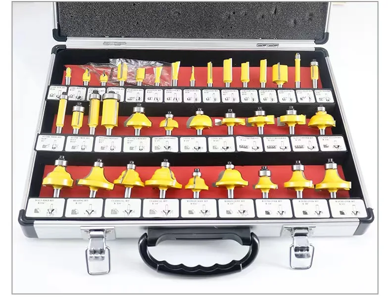 Wholesale 1 / 4 handle woodworking milling cutter set woodworking carving electromechanical wood milling