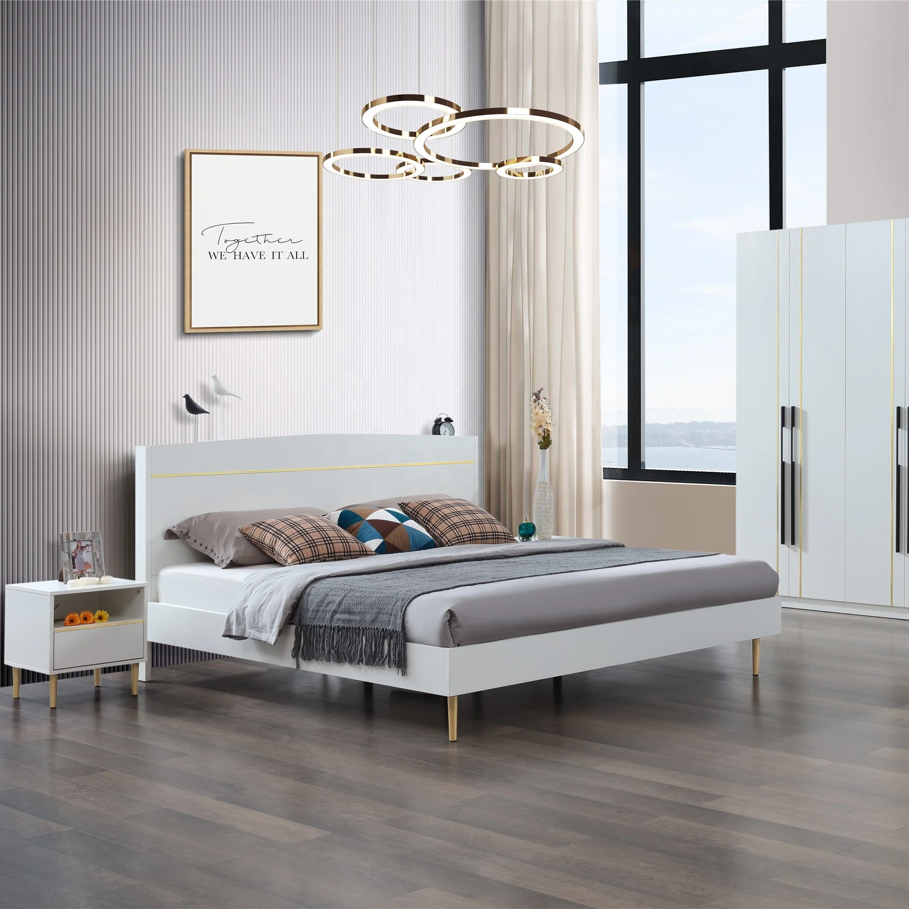 Modern wooden bad room set furniture design