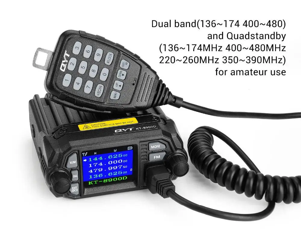 Original QYT KT-8900D 137-164Mhz and 400-480MHz dual brand  Mobile Transceiver  for communication