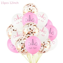 New Arrivals Welcome 15pcs Unicorn Latex Confetti Balloons Kids Birthday PartyBaby Shower Decoration Qualatex Balloon Set