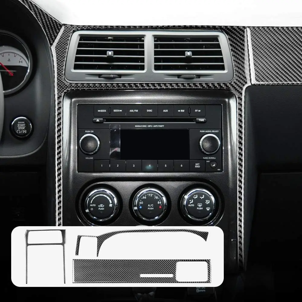 Car Center Control Dash Panel Sticker Carbon Fiber Interior Trim for Dodge Challenger 2008-2014 Accessories Interior decoration