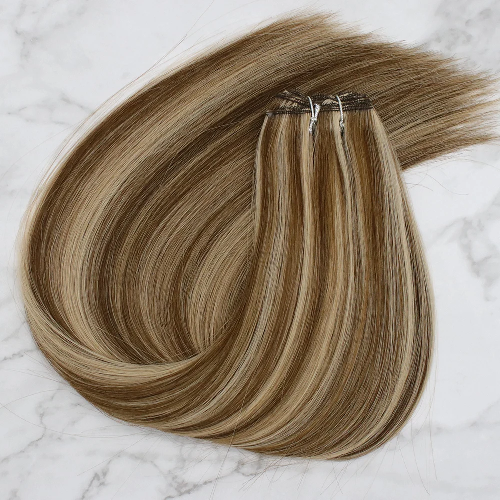 Top Quality Cuticle Intact 100% Virgin Remy Human Hair Double Drawn Machine Weft Hair Extension