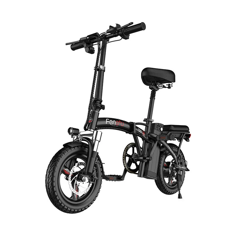 Electric folding eicycle mini ebike 14 inch adult rear shock absorption electric bike