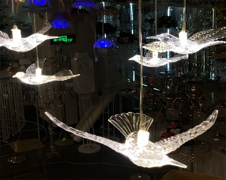 Украшения со светодиодной подсветкой Свадебная Подвесная лампа 10 светодиодный птица хрустальная люстра для окна Свадебные украшения