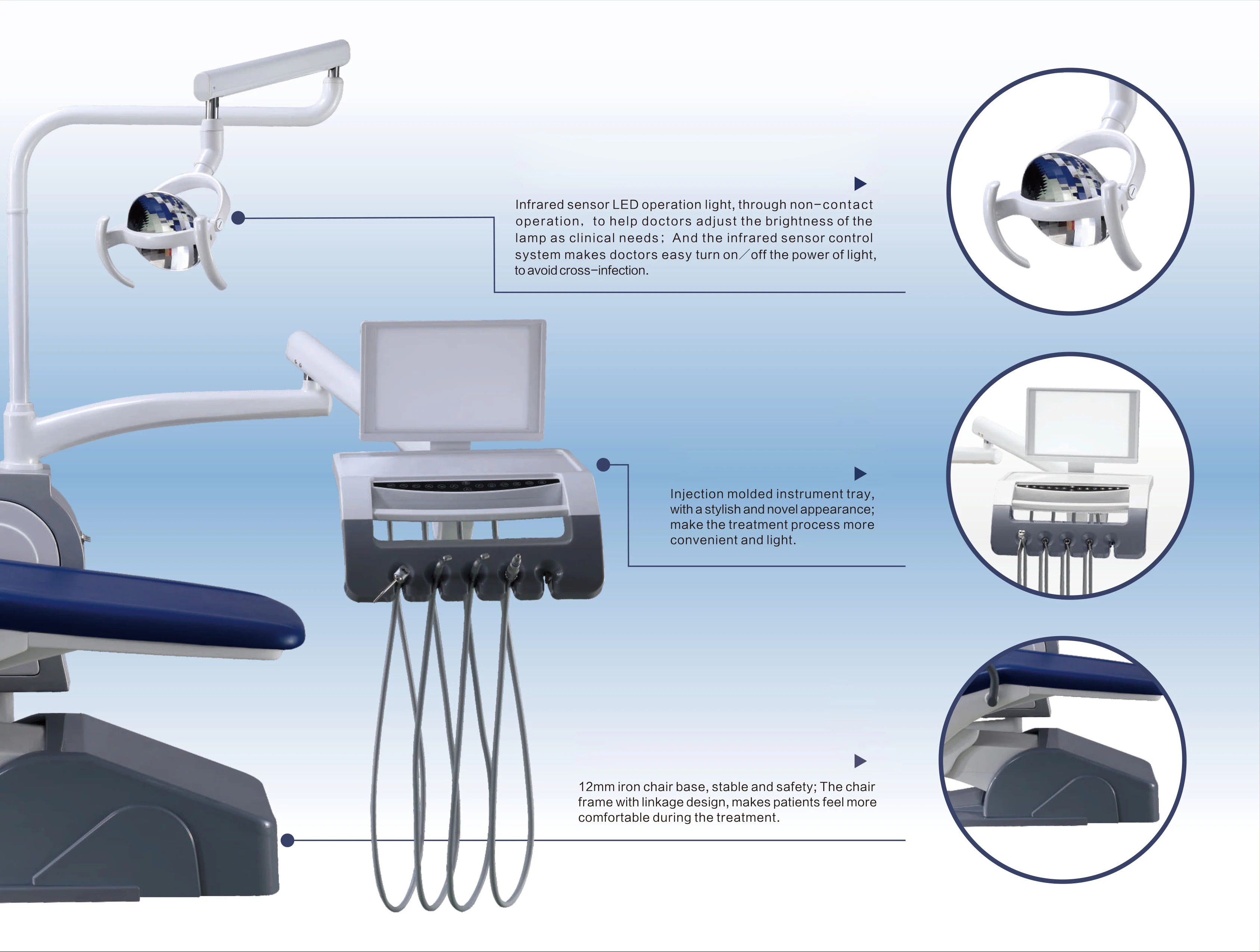 HC-L002 Hospital Dental Equipment Diagnosis And Treatment Integral Dental Chair Unit
