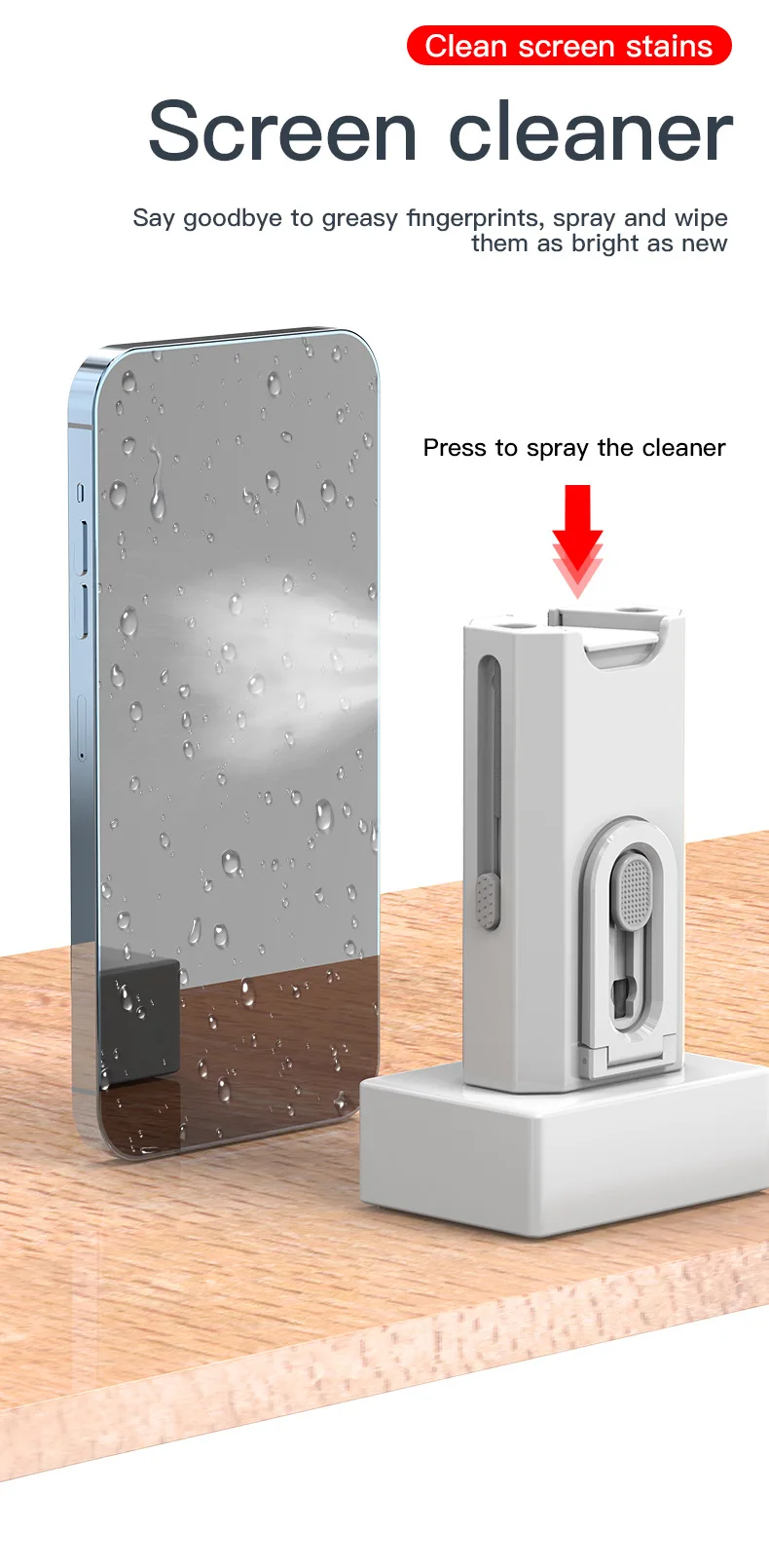 Keyboard cleaning brush portable 7-in-1 multifunctional Bluetooth earphone computer dedicated dust removal brush cleaning set