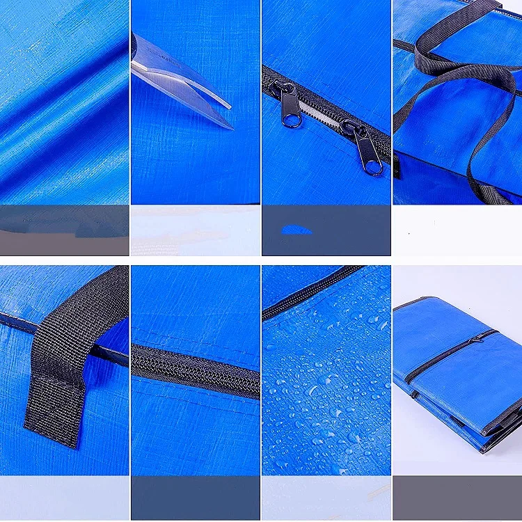 Reusable Custom Printed Ecology Heavy Duty Foldable Extra Large Capacity Moving Storage Pe Bags With Zippers