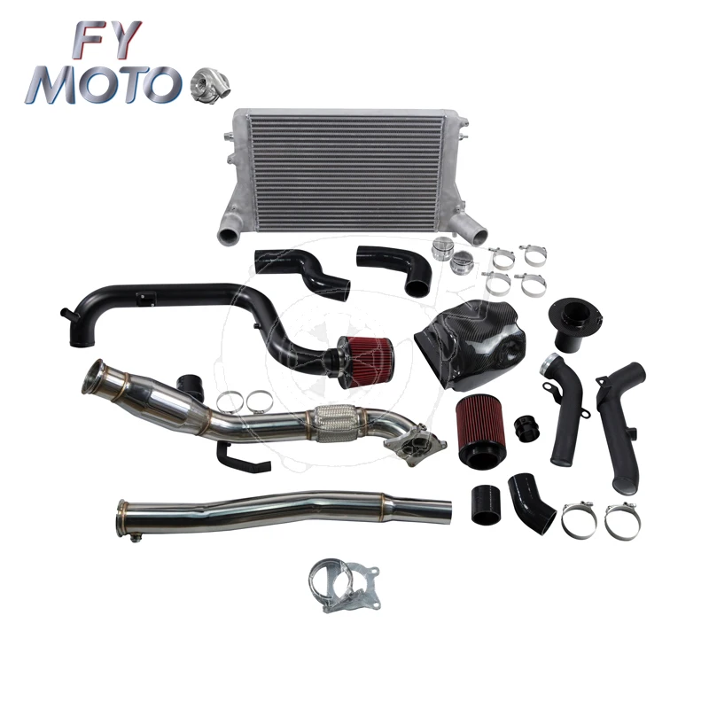 Intercooler +Downpipe+Discharge pipe +carbon fiber intake for VolksWagen Golf mk5 mk6 R  Scirocco R  TTS FSI A3 S3 1.8/ 2.0 TFSI