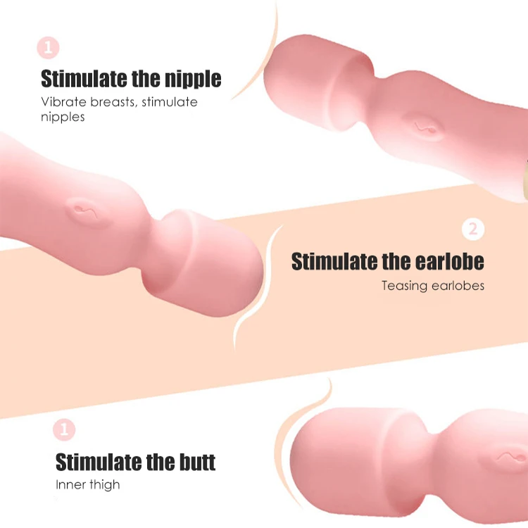 Waterproof Rechargeable Silicone Wand Massager Vibrator For Women Body Massage Vibrator Personal Wand Massager Vibrator