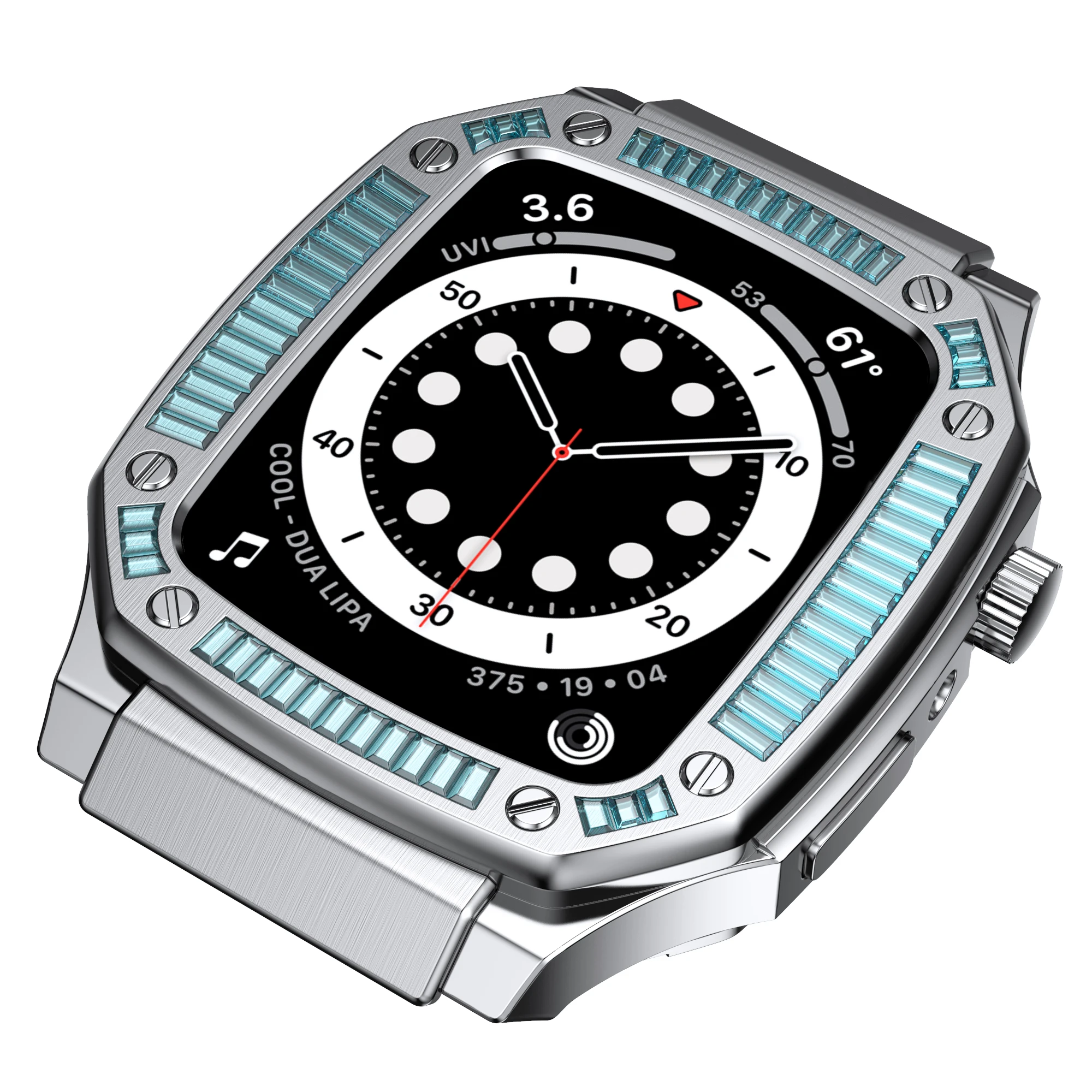 Fashion OEM 41mm 45mm 316l Stainless Steel diamond Smart apple Watch Case for Apple Iwatch Series 7