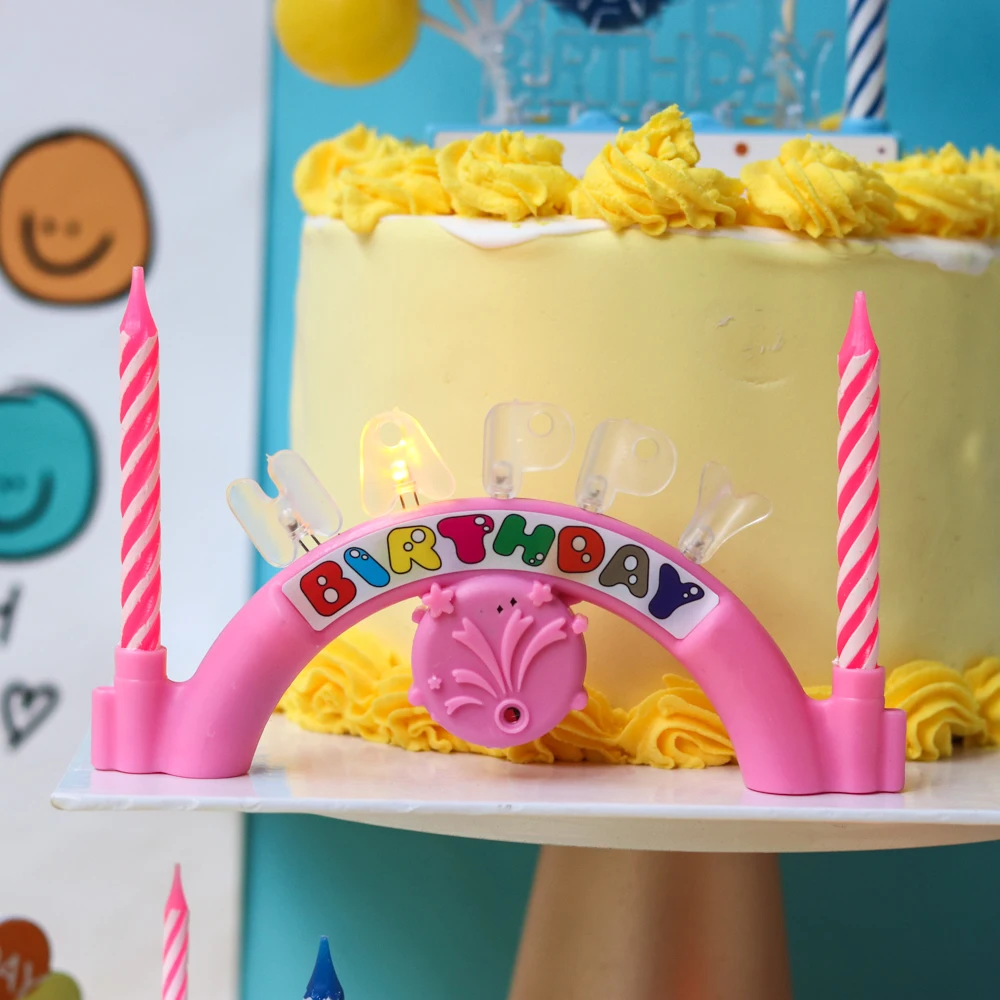 Baked Cake Decoration Retro Korean Birthday Candle Music Lantern Singing Electronic Candle Sunflower Arch Candle
