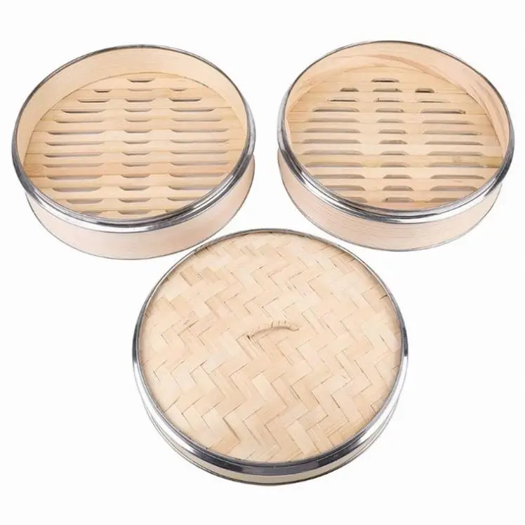 Vaporera De Bambu 50Cm 20Cm 33Cm 25Cm 18 Cm. 2021 Cara Vapor 25 54Cm Vaporizador Dim Sum A Gas Cesta 70 Cuartos Momos Acero