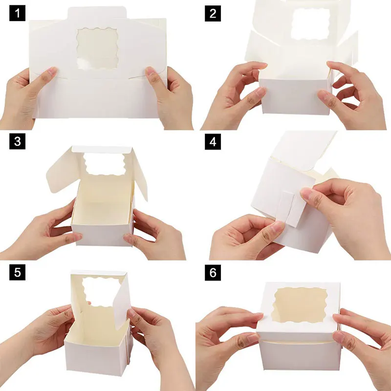 Cake Shop Durable Desert Pastry Boxes Cake Bulk, Cake Packing Box Paper With Window Clear