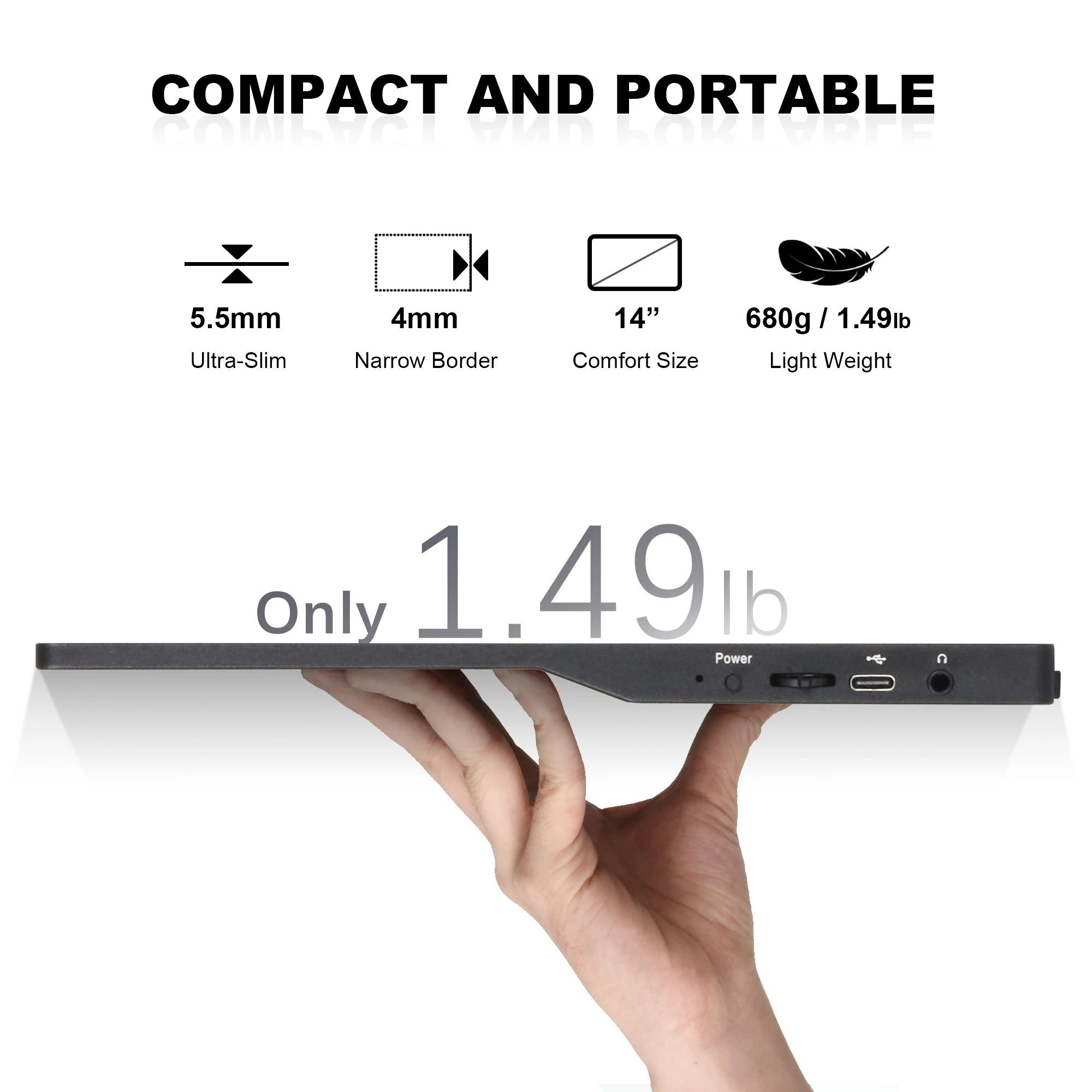 SIBOLAN 14 дюймов 1080P FHD Full HD игровой USB портативный Portatil монитор экран расширитель для ноутбука мобильный сенсорный
