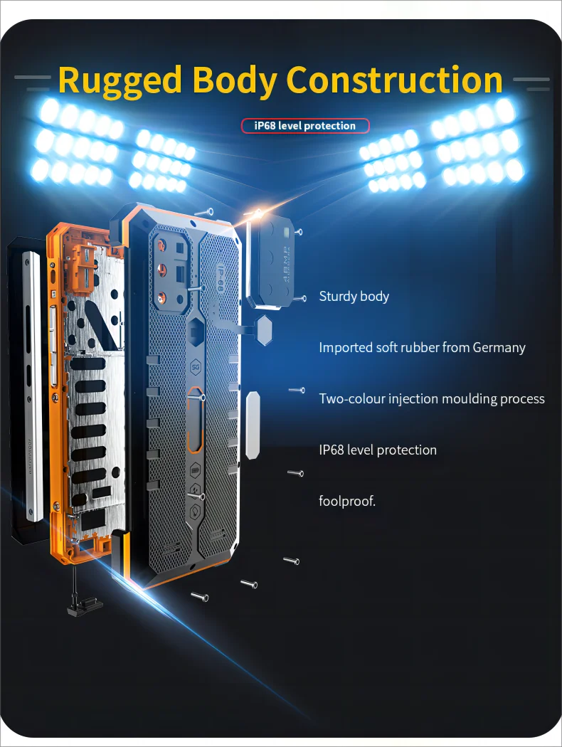 8-Core Chip 5G 8G+256G Android 11 6.3-Inch Rugged Phone Explosion-Proof Waterproof 48M Pixels NFC Fingerprint Recognition Type C