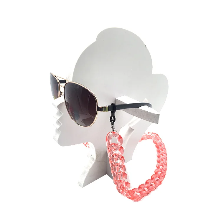 E009 Customized New Colorful Long Clear Acrylic Link Necklace Glasses Chain for Sunglasses