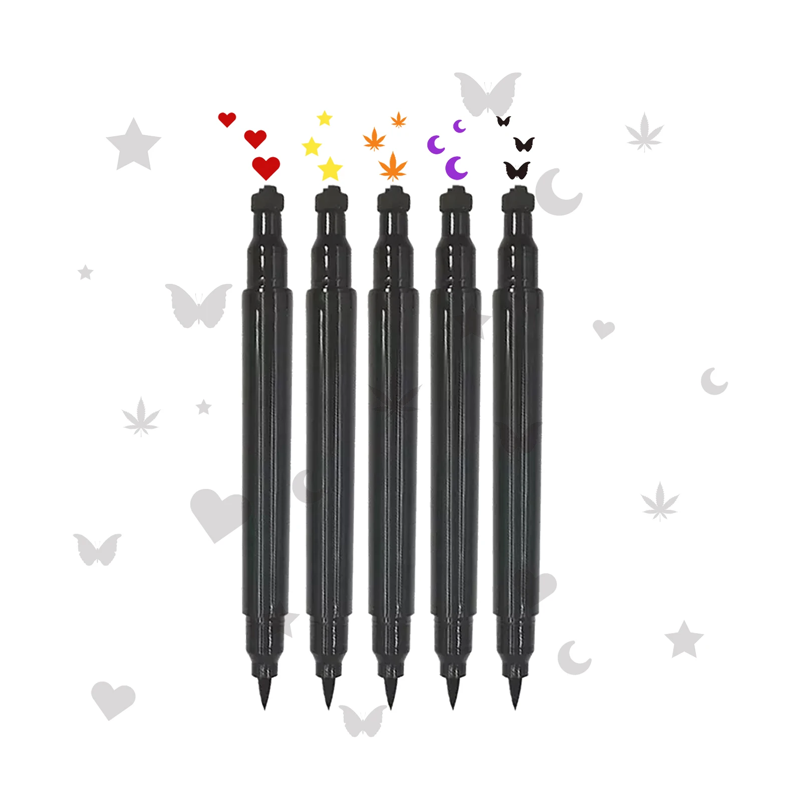 Wholesale Children's Mini Stamp Pen Art Set Novelty Fun Eyeliner Waterproof Liquid Makeup Multi-pattern Eyeliner Stamp Pen 