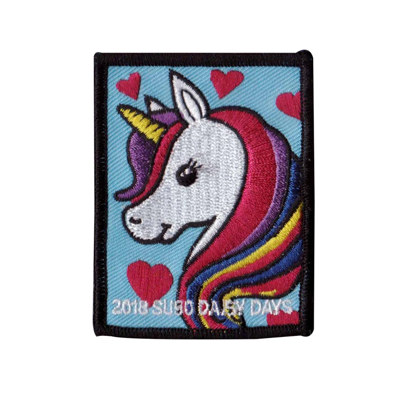 
Multiple material customization Design Iron-On Embroidery unicorn Patches for Clothing 