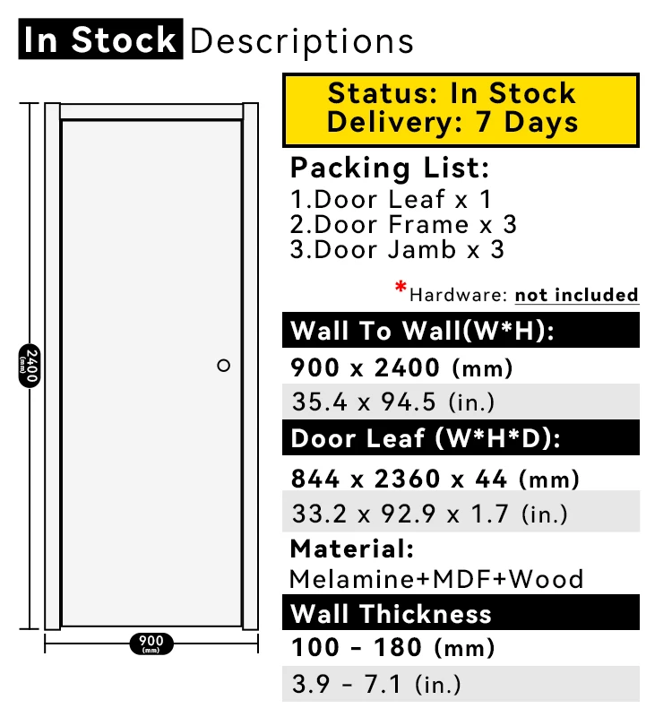 Warehouse In Stock Interior Door Flush Design Modern Residential Interior Room Door Internal Door For Houses