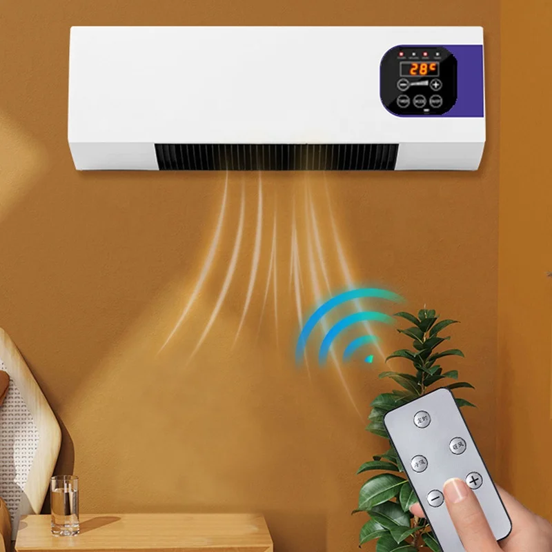 Energy-saving Wall Warm Air Blower And Heater Fan Home Air Conditioning Dormitory Timing Free Installation Remote Control