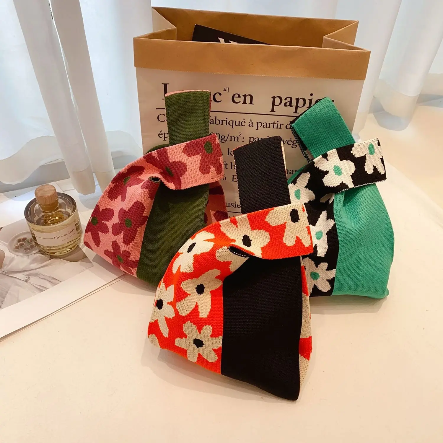 2024 new arrivals Women Fashion Tote Bag Small Hobo Handbag Purse Cluth Light Knit Top Handle women Bag