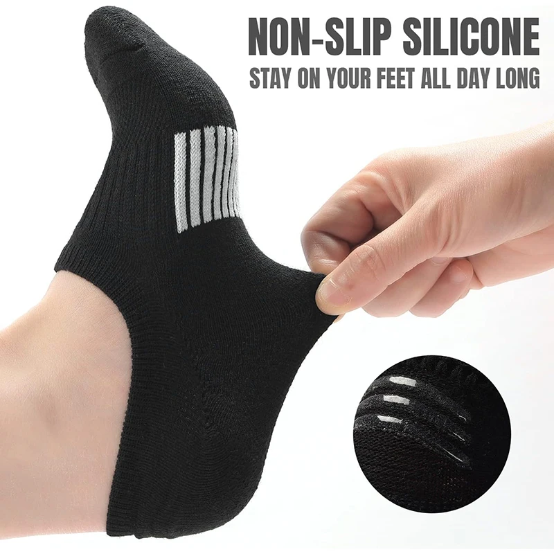 6 Pairs No Show Socks Women Cushioned Low Cut Invisible Foot Cotton Socks for Running Athletic Gym Ankle Socks