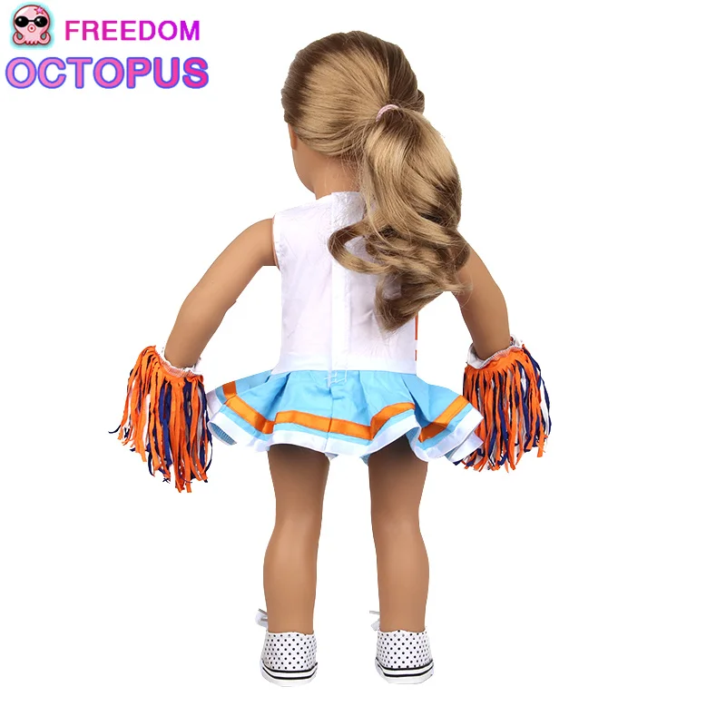 Newest Arrival 18 Inch American Doll Girl Cheerleaders Dress Fashion Doll Cheeringleading Dress