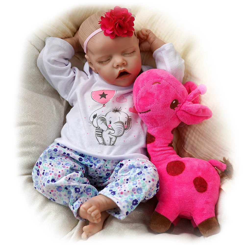 Realistic 18 Inch Cute Doll Custom bonecas bebe reborn Sleeping Girl baby doll reborn silicone