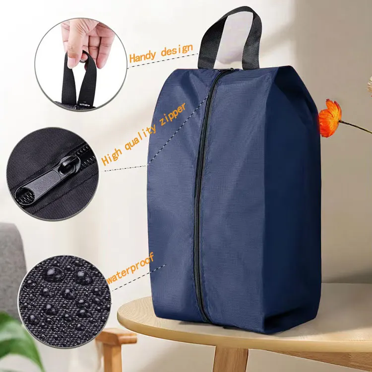 Manufacturer Portable Travel Polyester Portable Zipper Shoe Organizer Dust Bag
