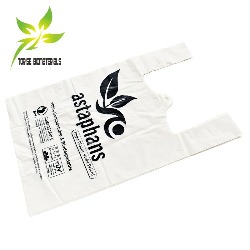 Torise shopping bag with logos strong capacity high bearing force custom T-shirt bag biodegradable bag for small business