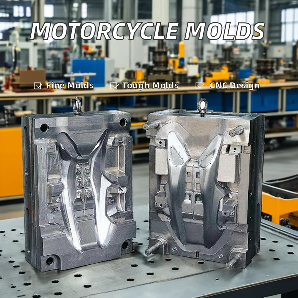 Custom Designed Injection Molds Motorcycles Plastic Parts Made Durable Materials Silicone Steel PVC Rubber ABS PP CNC Machine