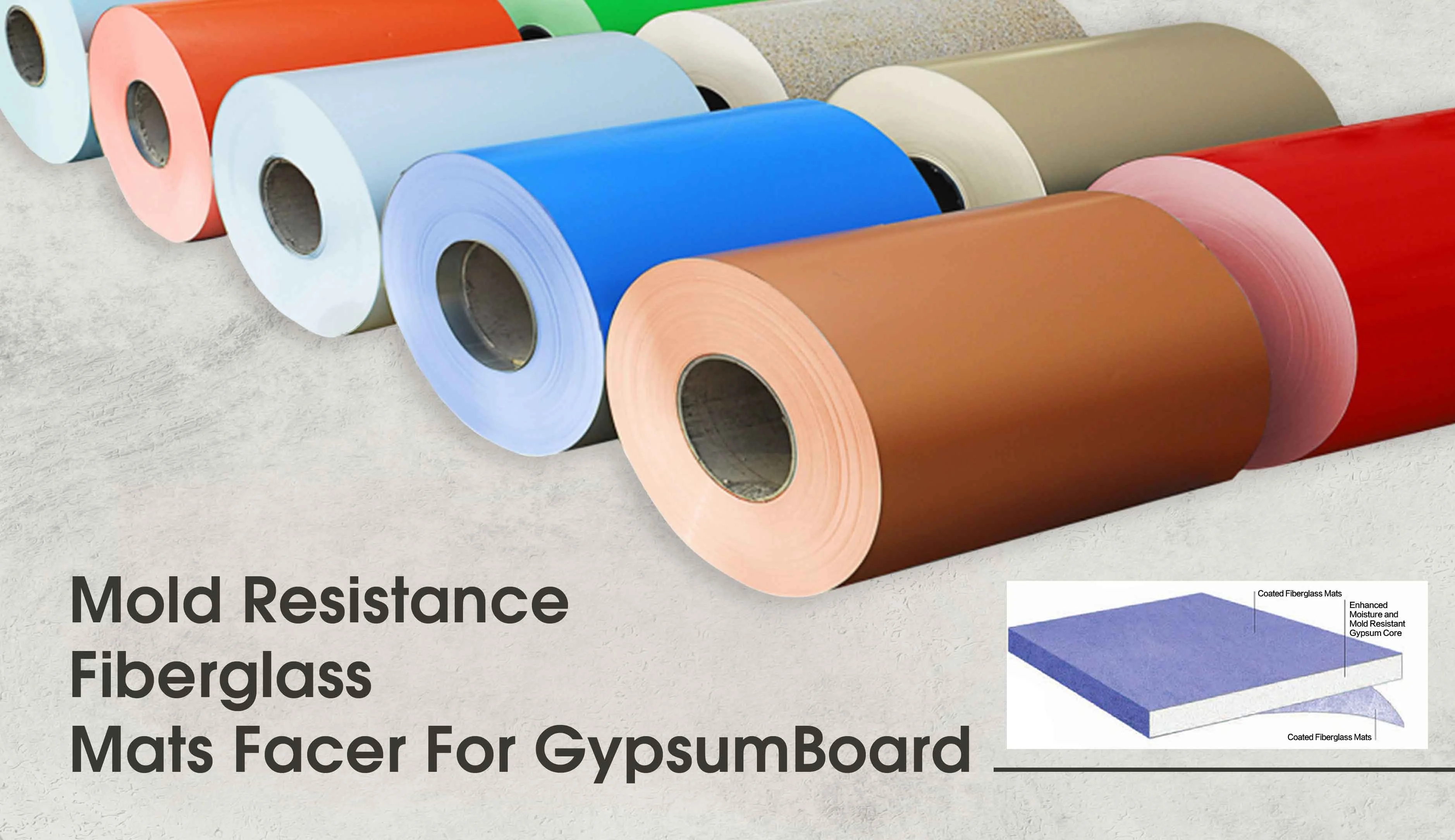 Blue Color Fiber mat paper for Mold Resistance plasterboard