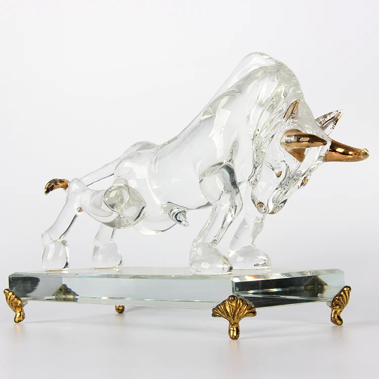 Crystal Bull Figurines Glass Animal For Gifts or Souvenirs