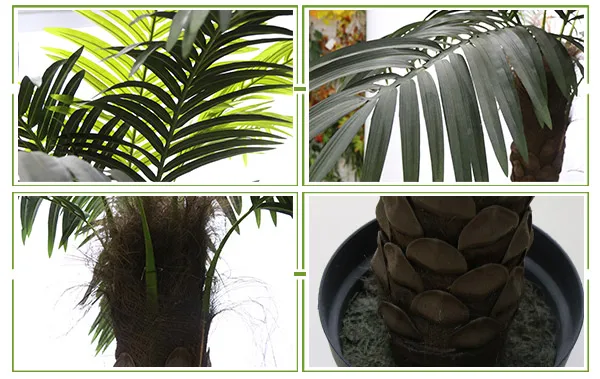 cheap 2.5m / 3m artificial palm tree areca potted tree with plastic palm tree leaves for decor