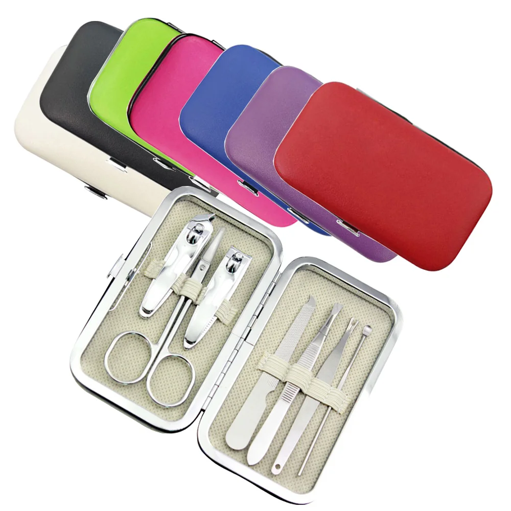 7pcs Travel Personal Grooming Kit Manicure Set For Nail Care Foot Repair Sets Customized LOGO Nail Clippers Nail Care Tools