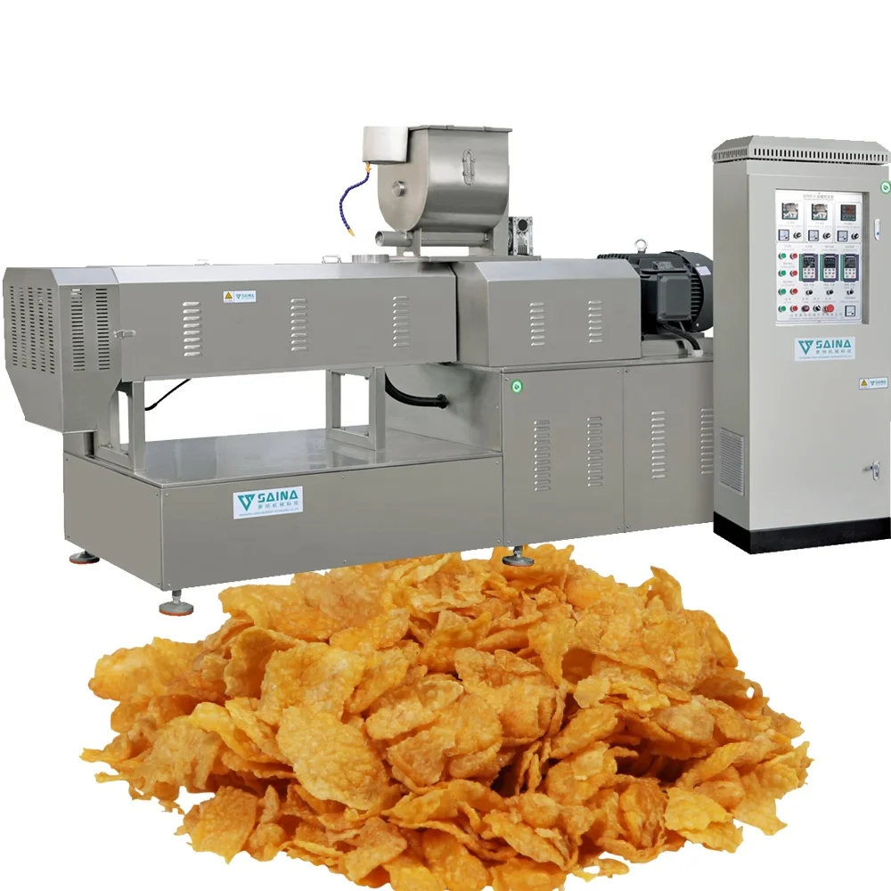 China Corn flakes puffing machine production line price extrusion snack food process line